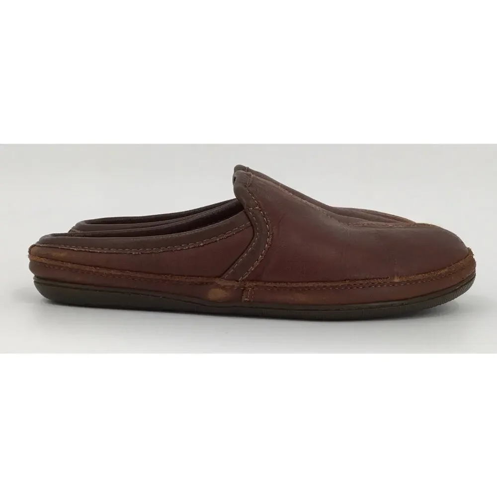 L.L.Bean Brown Leather Mule Clogs Slip On Comfort Shoes Men's 12M